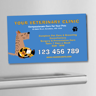 Tarjeta De Visita Magnética Presupuesto editable veterinario | Cuidado de masc