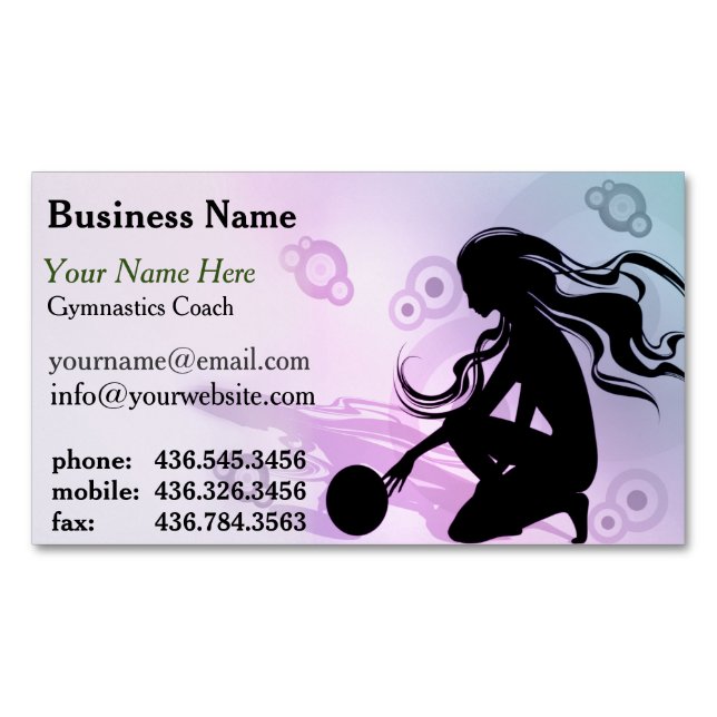Tarjeta De Visita Magnética Primo Gymnastics Coach Magnetic Business Card (Anverso)