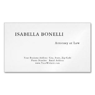 Tarjeta De Visita Magnética Profesional blanco negro Minimalista creativo