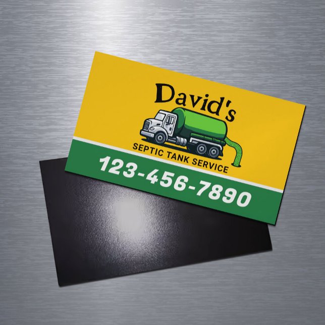 Tarjeta De Visita Magnética Profesional del servicio de bombeo de tanques sépt (Subido por el creador)