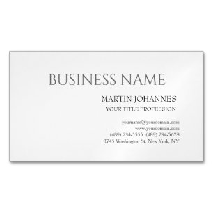 Tarjeta De Visita Magnética Profesional Estético Chic Negro y Blanco 