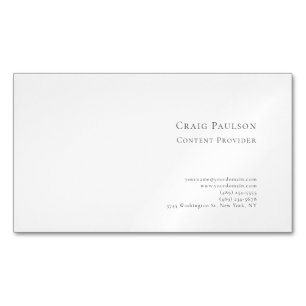 Tarjeta De Visita Magnética Profesional Minimalista Moderno Azul Blanco