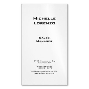 Tarjeta De Visita Magnética Profesional Moderno Simple Blanco y Negro