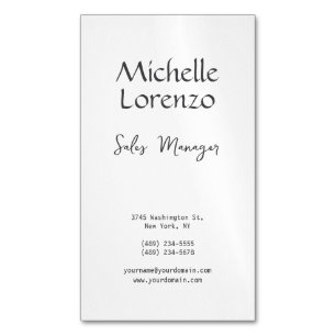 Tarjeta De Visita Magnética Profesional Moderno Simple Blanco y Negro