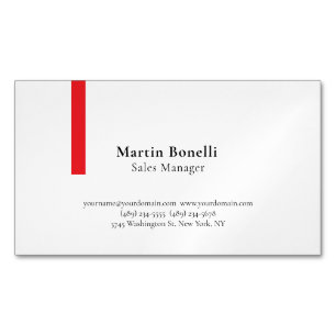Tarjeta De Visita Magnética Profesional personalizado clásico negro y blanco