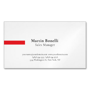 Tarjeta De Visita Magnética Profesional personalizado clásico negro y blanco