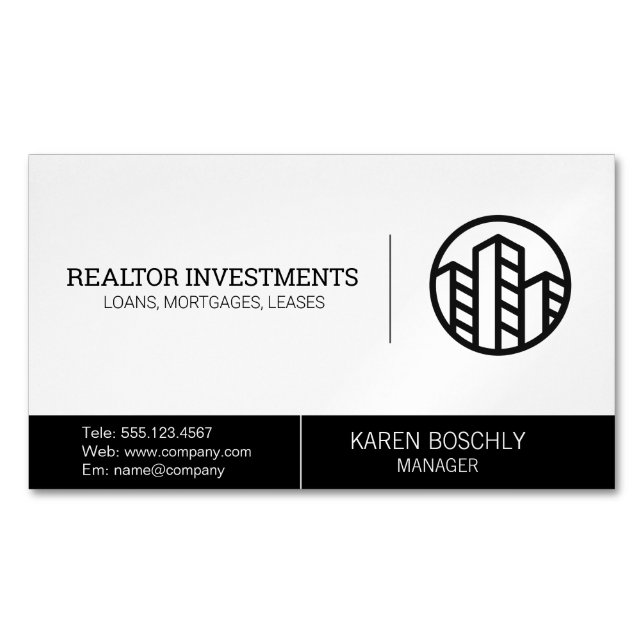 Tarjeta De Visita Magnética Profesional | Realtor Investor (Anverso)