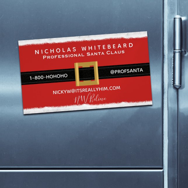 Tarjeta De Visita Magnética Profesional Santa Claus Modern (For all Professional Santas! Just add your contact details)