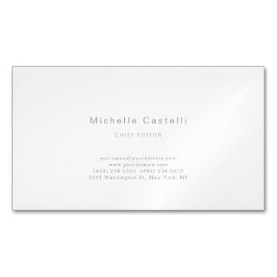Tarjeta De Visita Magnética Profesional Único Clásico Negro Blanco