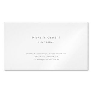 Tarjeta De Visita Magnética Profesional Único Clásico Negro Blanco