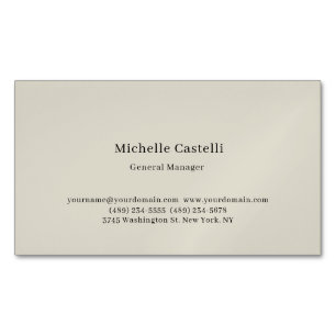 Tarjeta De Visita Magnética Profesional Único Clásico Simple