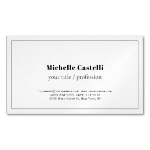 Tarjeta De Visita Magnética Profesional Único Clásico Simple