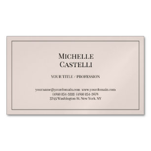Tarjeta De Visita Magnética Profesional Único Clásico Simple