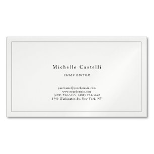 Tarjeta De Visita Magnética Profesional Único Clásico Simple Plano Pastel