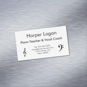 Tarjeta De Visita Magnética Profesor de Piano y Coach Vocal