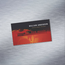 Tarjeta De Visita Magnética Profesora de guitarra moderna Lecciones eléctricas