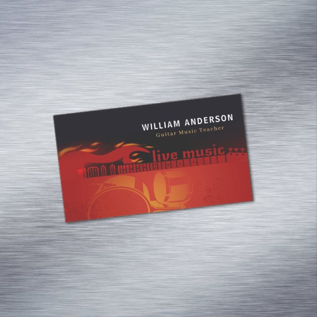 Tarjeta De Visita Magnética Profesora de guitarra moderna Lecciones eléctricas (In Situ)