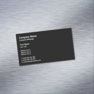 Tarjeta De Visita Magnética Professional Classic   Plain Black