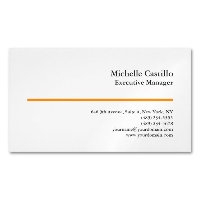 Tarjeta De Visita Magnética Professional Minimalist Modern Plain (Anverso)