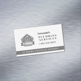 Tarjeta De Visita Magnética Professional Plumbing Service Business Logo