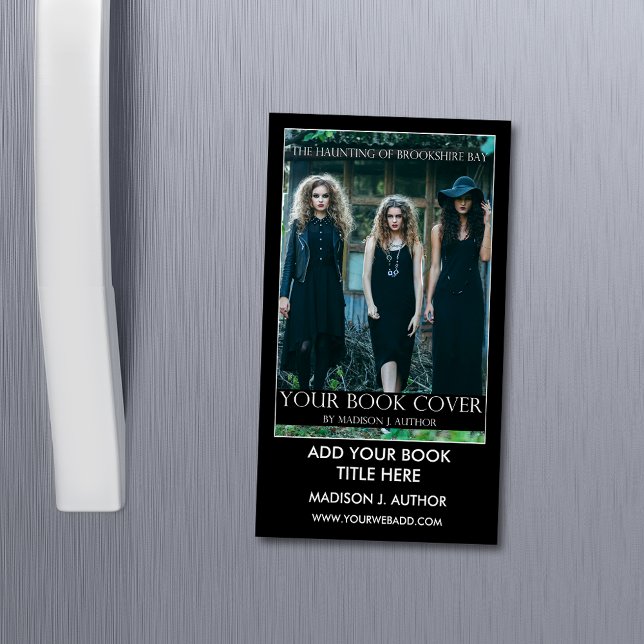 Tarjeta De Visita Magnética Promoción de libro de autor de escritor (Customize to change text size, style, background color and more.)