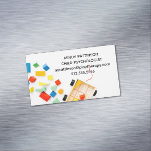 Tarjeta De Visita Magnética Psicólogo Infantil Juega Terapia Juguetes Bloques