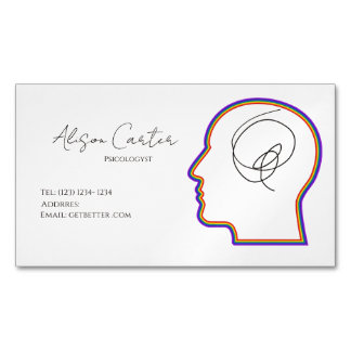 Tarjeta De Visita Magnética psycology editable business card 