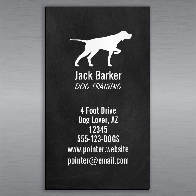 Tarjeta De Visita Magnética Puntero Perro Silhouette Chalkboard Style B (Subido por el creador)