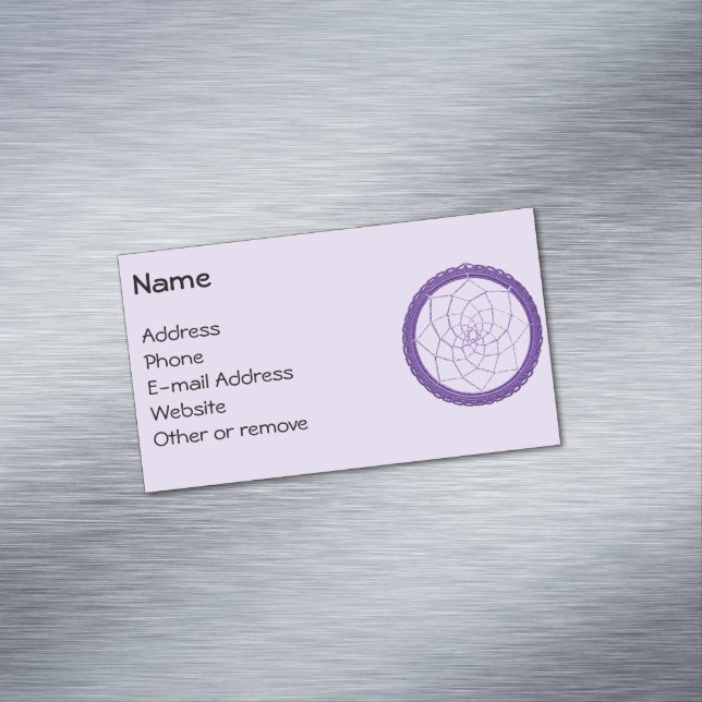 Tarjeta De Visita Magnética Púrpura Espiritual Nativo Americano Drecher (In Situ)