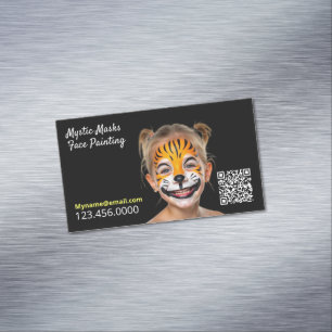 Tarjeta De Visita Magnética QR de pintura facial