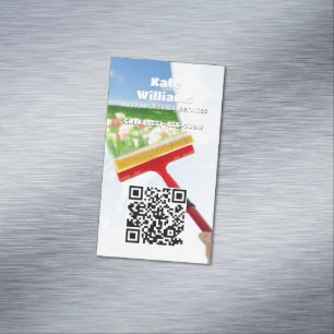 Tarjeta De Visita Magnética QR Personalizado de limpieza de ventanas