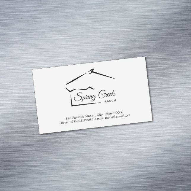 Tarjeta De Visita Magnética Rancho de caballo | Granja de caballos (In Situ)