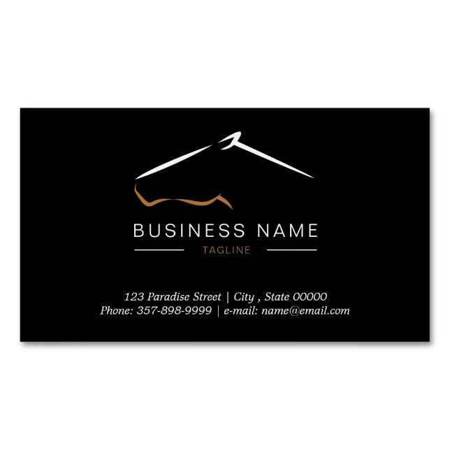 Tarjeta De Visita Magnética Rancho de caballo | Granja de caballos (Anverso)