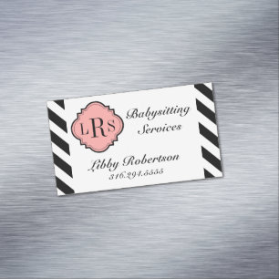 TARJETA DE VISITA MAGNÉTICA RAYAS MAGNÉTICAS ELEGANTES DEL NEGOCIO