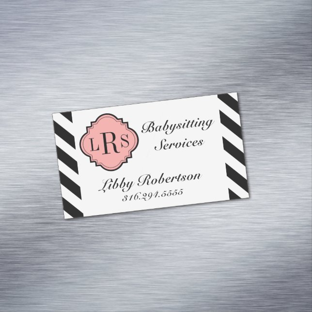 TARJETA DE VISITA MAGNÉTICA RAYAS MAGNÉTICAS ELEGANTES DEL NEGOCIO (In Situ)