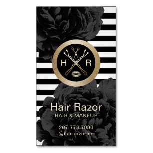 Tarjeta De Visita Magnética Rayas modernas del artista y del estilista de