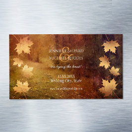 Tarjeta De Visita Magnética rayo otoñal caída hojas de arce boda rústico