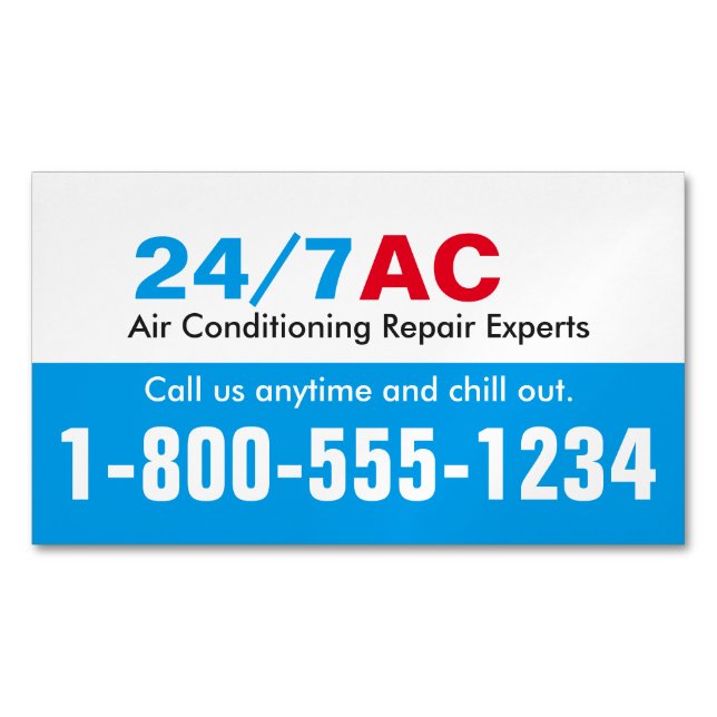 Tarjeta De Visita Magnética Recordatorio azul y rojo del número (Anverso)