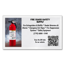Tarjeta De Visita Magnética Red Fire Extinguisher Fire Safety  