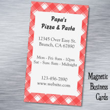Red Plaid Personalizado Restaurant Ad Magnetic Car