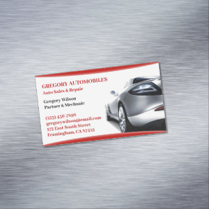 Tarjeta De Visita Magnética Reparación de Autos Automóviles
