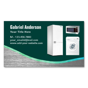 Tarjeta De Visita Magnética Reparación de Electrodomésticos de Acero Verde Osc