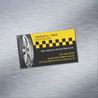 Tarjeta De Visita Magnética Reparación de Neumáticos Automotrices