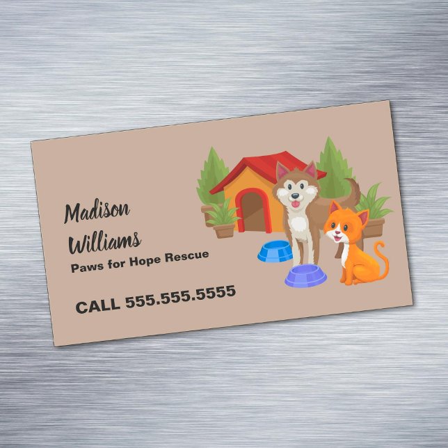 Tarjeta De Visita Magnética Rescate de perros (Dog Rescue Business Card Magnets)