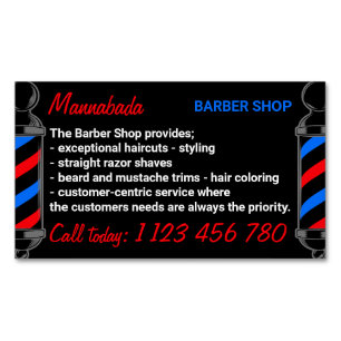 Tarjeta De Visita Magnética Reserva de Barbería para Hombres