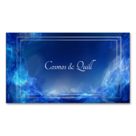 Tarjeta De Visita Magnética Resumen etéreo luminoso azul y plata