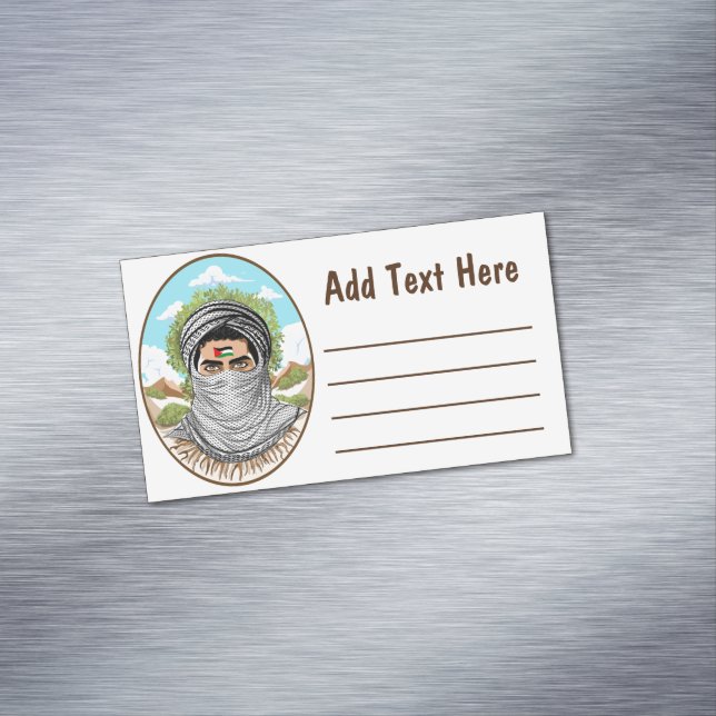 Tarjeta De Visita Magnética Retrato de luchador por la libertad en Palestina (In Situ)