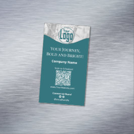 Tarjeta De Visita Magnética Retrato Empresa de Entrenadores de la Vida Blanca