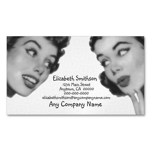 Tarjeta De Visita Magnética Retro diga (Anverso)