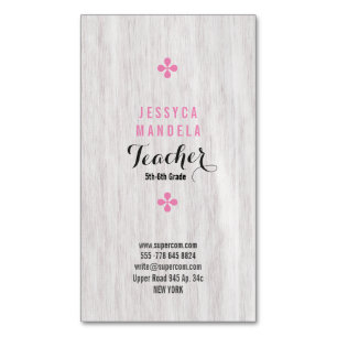 Tarjeta De Visita Magnética Roble blanco, magnético